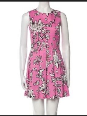 RED VALENTINO Pink Floral Sleeveless Mini Dress